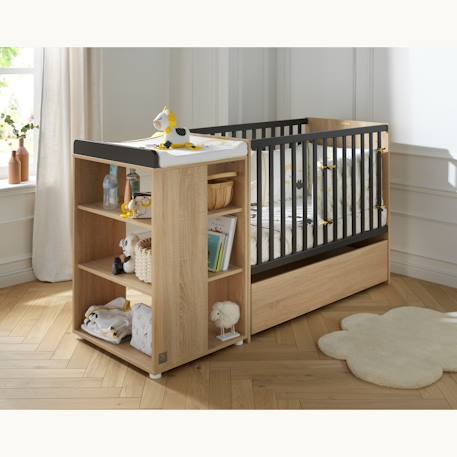 Lit bébé combiné évolutif - nova Blanc+Gris 9 - vertbaudet enfant 