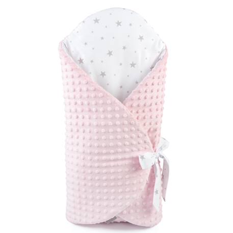 Couverture d'emmaillotage évolutive minky stella Bleu+Camel+Gris+Rose 19 - vertbaudet enfant 