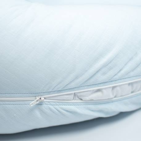 Coussin de maternité et d'allaitement + housse en gaze de coton Beige+Bleu+Rose 10 - vertbaudet enfant 