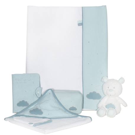 Matelas à langer en coton - lily Blanc/bleu+Blanc/gris+Blanc/rose 3 - vertbaudet enfant 