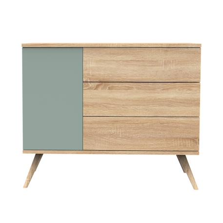 Commode 1 porte et 3 tiroirs - seventies Marron/ecru+Marron/orange+Marron/vert 8 - vertbaudet enfant 