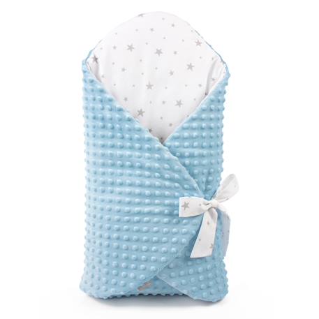 Couverture d'emmaillotage évolutive minky stella Bleu+Camel+Gris+Rose 1 - vertbaudet enfant 