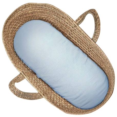Drap housse couffin ovale en gaze de coton jeanne Beige+Blanc+Blanc à pois or+Bleu+Camel+Écru+Gris clair+Ivoire+Rose+Terracotta+Vert de gris 14 - vertbaudet enfant 