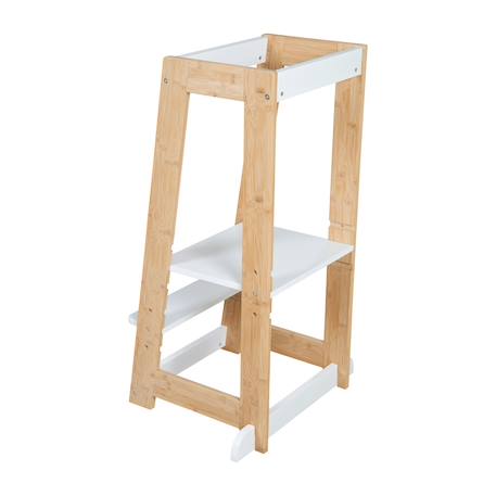 Tour d'apprentissage évolutive en bambou fsc® Anthracite+Blanc+Blanc - naturel+Naturel 14 - vertbaudet enfant 