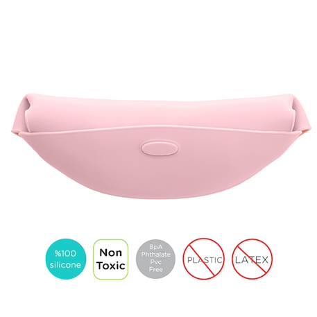 Bavoir récupérateur en silicone Gris+Rose 9 - vertbaudet enfant 