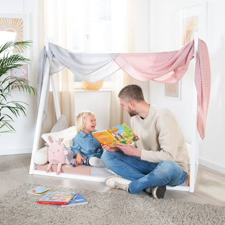 Lit tipi en bois fsc® pour enfant - lit montessori au sol Blanc 5 - vertbaudet enfant 