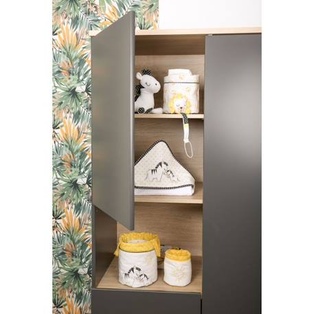 Attache-tétine bébé en velours lion - pluche et pompon Jaune 2 - vertbaudet enfant 