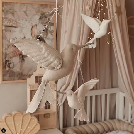 Trophée mural décoration chambre d'enfant, colibri Beige, colibri+Écru, colibri 8 - vertbaudet enfant 