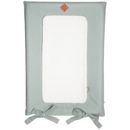 Housse de matelas à langer en lin lavé Beige+Écru+Vert 7 - vertbaudet enfant 