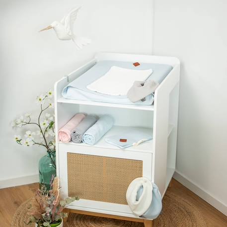 Housse de matelas à langer nid d'abeille Beige+Bleu+Écru+Gris clair+Rose 3 - vertbaudet enfant 