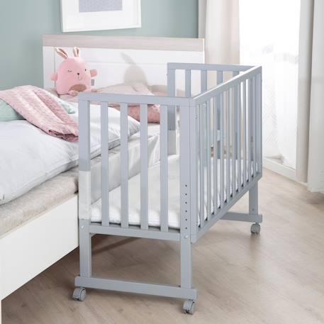 Berceau cododo 3en1 avec matelas et barrière safe asleep Blanc+Gris taupe 12 - vertbaudet enfant 