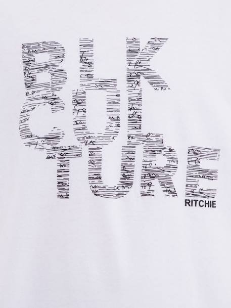 T-shirt col rond nomade garçon Blanc+Noir 3 - vertbaudet enfant 