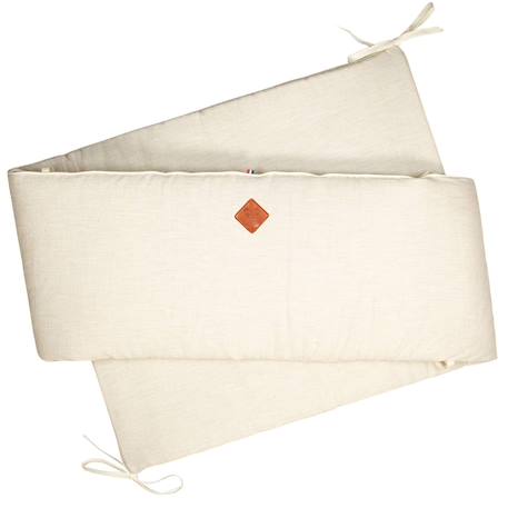 Tour de lit déhoussable et universel en lin Beige+Écru+Pêche+Vert de gris 1 - vertbaudet enfant 