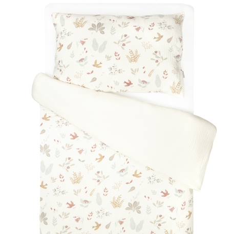 Parure de lit réversible en gaze de coton aube Aube, écru 1 - vertbaudet enfant 