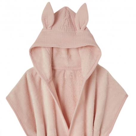 Peignoir bébé et enfant à capuche en bambou Écru+Rose clair+Vert d'eau 4 - vertbaudet enfant 