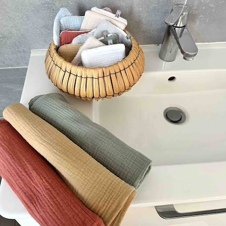 Lot de 8 lingettes lavables bambou et gaze de coton jeanne Multicolore 6 - vertbaudet enfant 