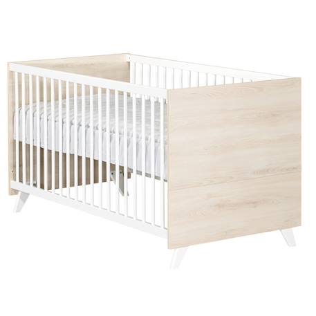 Lit bébé évolutif en bois - scandi Blanc/beige 3 - vertbaudet enfant 