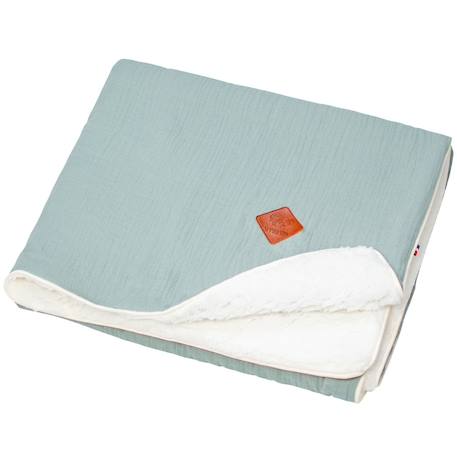 Couverture en gaze de coton et sherpa jeanne Beige+Blanc à pois or+Bleu+Camel+Camel à pois or+Écru+Gris+Rose+Terracotta+Vert à pois or+Vert de gris 49 - vertbaudet enfant 