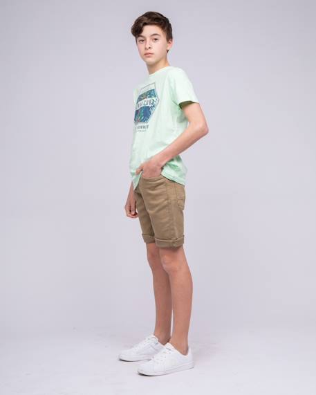 Bermuda bandal garçon Beige+Bleu ciel+Bleu marine+Bleu royal+Corail+Jaune+Rouge foncé+Vert 4 - vertbaudet enfant 