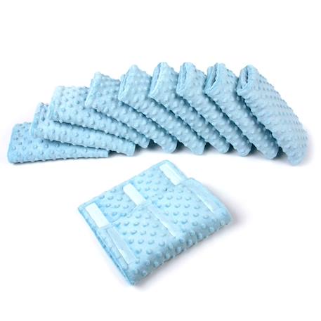 Tour de lit modulable 10 pièces extra doux minky Bleu+Écru+Gris+Rose 4 - vertbaudet enfant 
