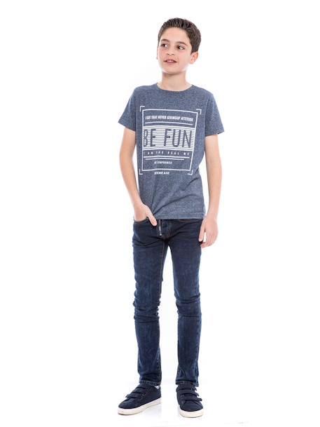 T-shirt pur coton naranja garçon Bleu marine 4 - vertbaudet enfant 