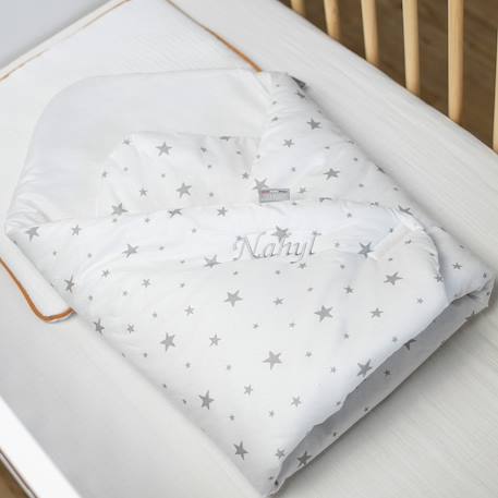 Couverture d'emmaillotage en coton stella Blanc, imprimé étoiles 3 - vertbaudet enfant 