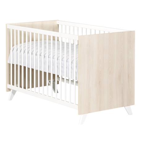 Lit bébé en bois - scandi Blanc/beige+Blanc/gris 3 - vertbaudet enfant 