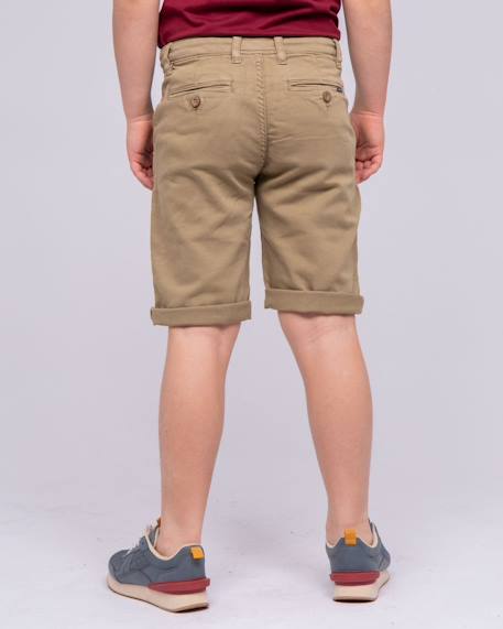 Bermuda chino bavolta garçon Beige+Bleu marine+Cognac+Marron+Noir+Rouge framboise 2 - vertbaudet enfant 