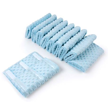 Tour de lit modulable 10 pièces extra doux minky Bleu+Écru+Gris+Rose 2 - vertbaudet enfant 