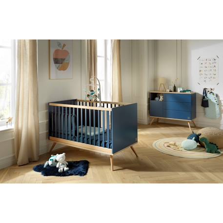 Lit évolutif - boreale Bleu+Gris+Orange 3 - vertbaudet enfant 