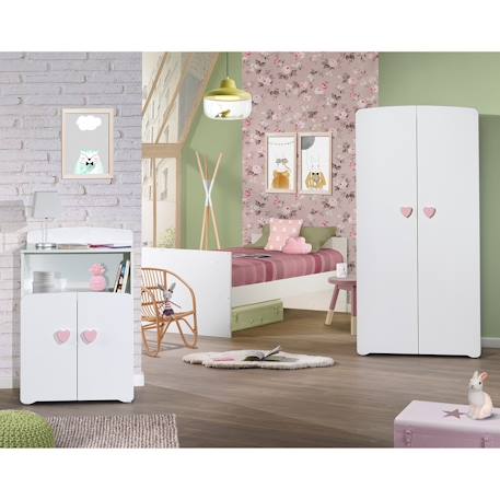 Lit combiné évolutif - basic Blanc/gris+Blanc/rose 7 - vertbaudet enfant 