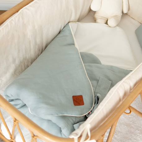 Couverture d'emmaillotage en lin Beige+Écru+Pêche+Vert de gris 18 - vertbaudet enfant 