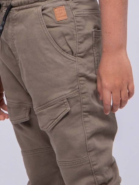 Pantalon battle molleton clogo garçon Kaki 3 - vertbaudet enfant 