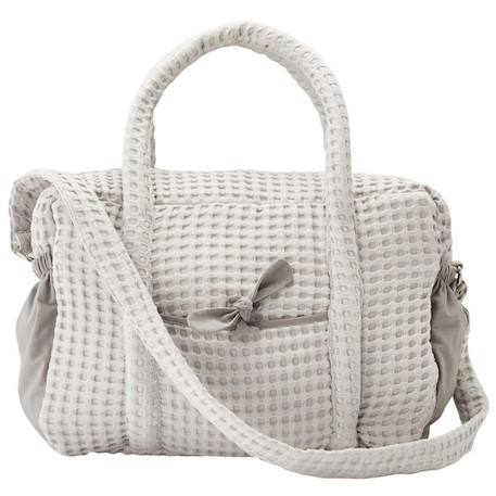 Sac à langer en coton gaufré Beige+Gris 7 - vertbaudet enfant 