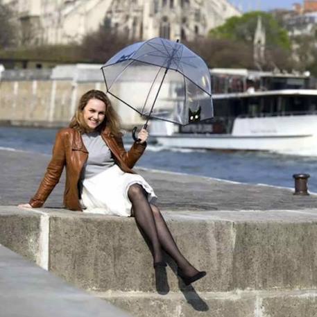 Parapluie transparent long et automatique chat Noir 3 - vertbaudet enfant 