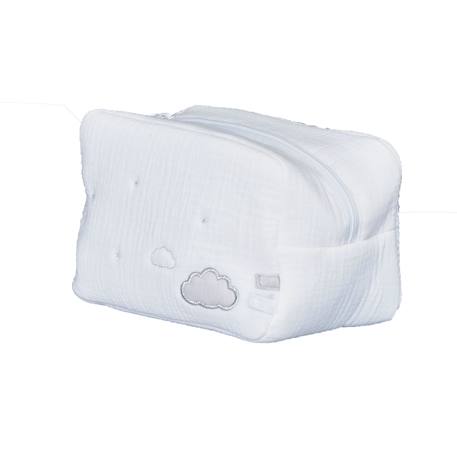 Trousse de toilette en coton bio - lily Blanc+Bleu 3 - vertbaudet enfant 