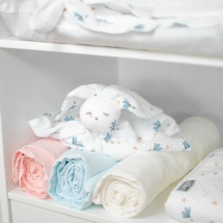 Drap housse berceau en gaze de coton à carreaux Beige+Blanc+Bleu ciel+Rose 14 - vertbaudet enfant 