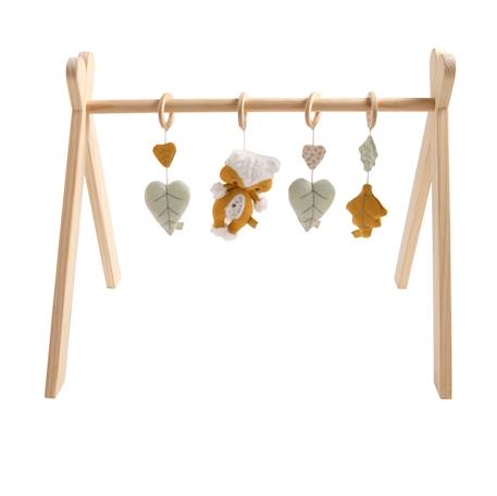 Arche d'éveil bois avec 4 jouets Beige/bleu+Beige/jaune+Beige/rose+Bleu+Ecru/caramel+Jaune+Jaune/vert+Marron+Rose 18 - vertbaudet enfant 