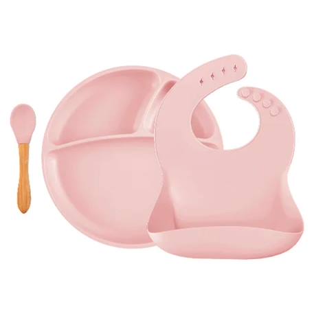 Coffret repas comme un grand assiette cuillère bavoir Caramel+Nude+Rose clair+Terracotta+Vert amande 13 - vertbaudet enfant 