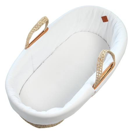 Habillage de couffin en gaze de coton jeanne Beige+Blanc+Bleu+Camel+Écru+Gris clair+Rose+Terracotta+Vert de gris 7 - vertbaudet enfant 