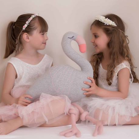 Grande peluche flamant rose en coton Gris 2 - vertbaudet enfant 