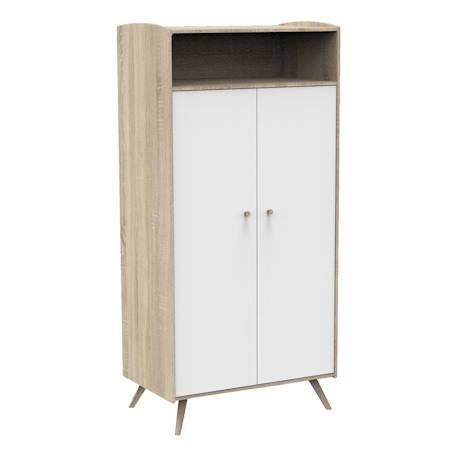 Armoire 2 portes et 1 niche - access Marron+Marron/blanc 7 - vertbaudet enfant 