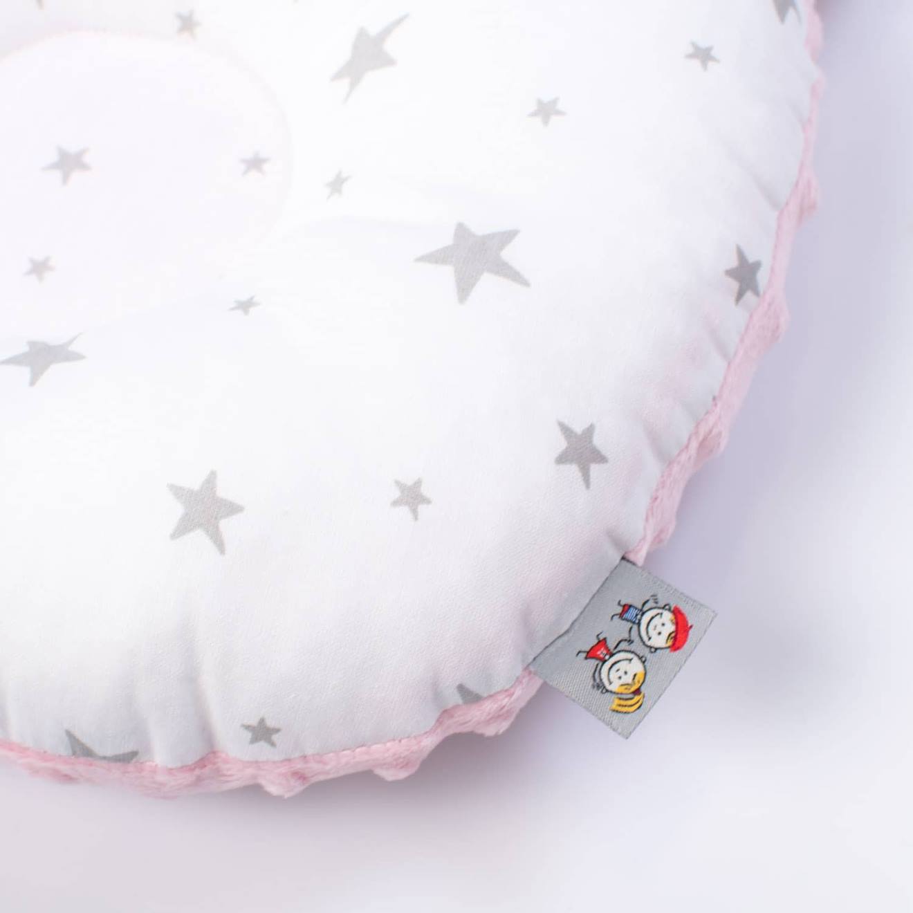 Oreiller Ergonomique Bébé Forme Ours - Viscoélastique, Anti Tête Plate - Rose - 13