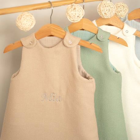 Gigoteuse d'été en nid d'abeille - tog 0,5 Beige+Bleu+Écru+Gris clair+Rose+Vert 18 - vertbaudet enfant 