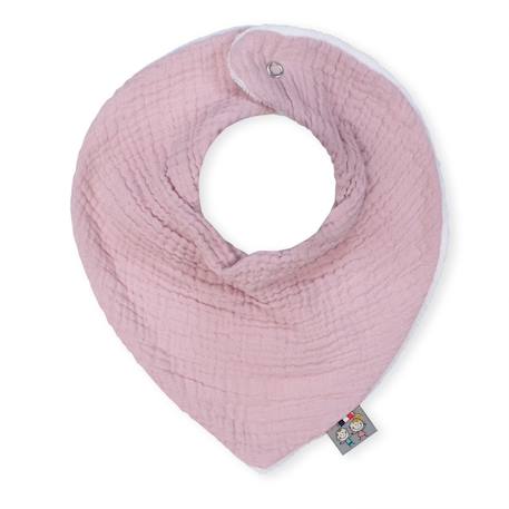 Bavoir bandana gaze de coton jeanne Beige+Blanc+Blanc à pois or+Bleu+Camel+Écru+Gris clair+Terracotta+Vert de gris+Vieux rose 44 - vertbaudet enfant 