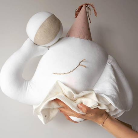 Trophée mural éléphant en lin – décoration chambre bébé enfant Blanc, cirque, rose 3 - vertbaudet enfant 