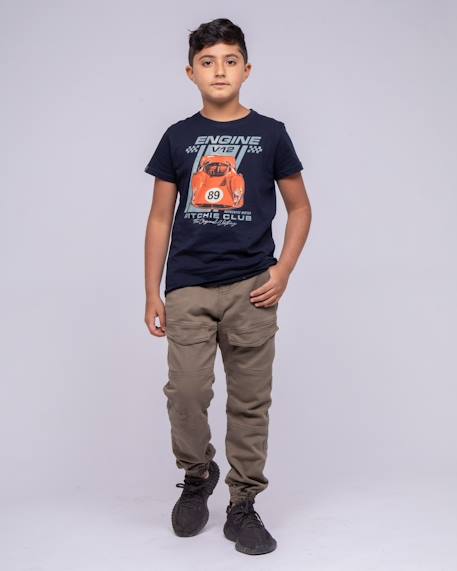 Pantalon battle molleton clogo garçon Kaki 4 - vertbaudet enfant 
