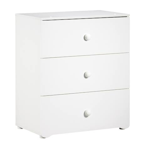 Commode à langer 3 tiroirs - basic Blanc+Blanc/gris+Blanc/rose 2 - vertbaudet enfant 