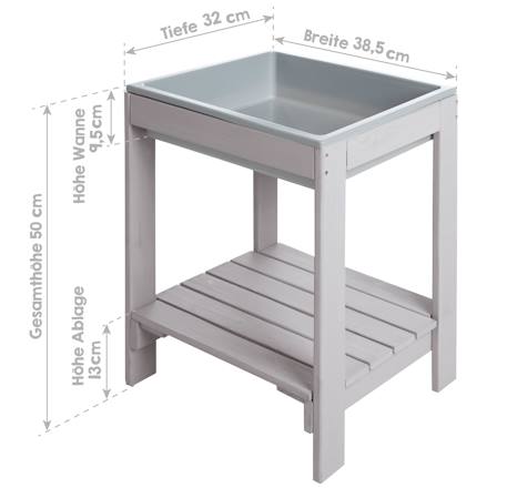 Table sable et eau minimaliste en bois massif Bois naturel+Gris+Teck 9 - vertbaudet enfant 