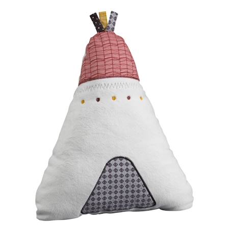 Coussin déco tipi en polyester - timouki Blanc 1 - vertbaudet enfant 